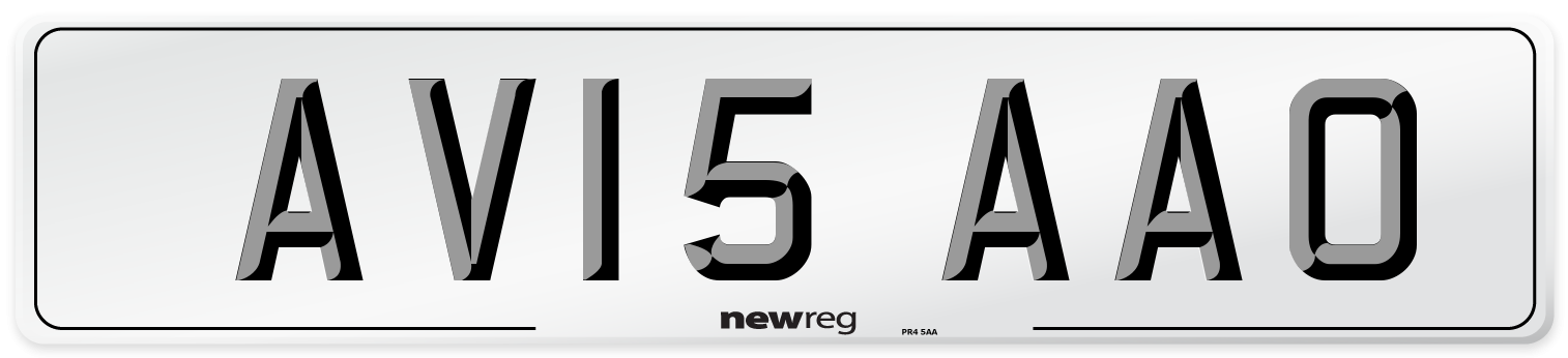 AV15 AAO Number Plate from New Reg